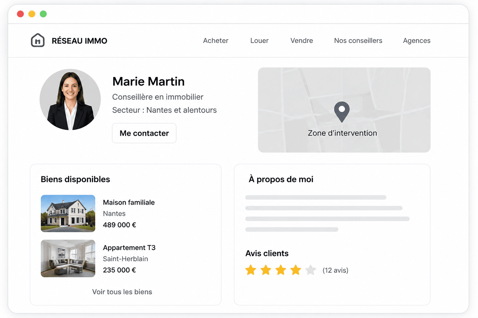 Page agent réseau